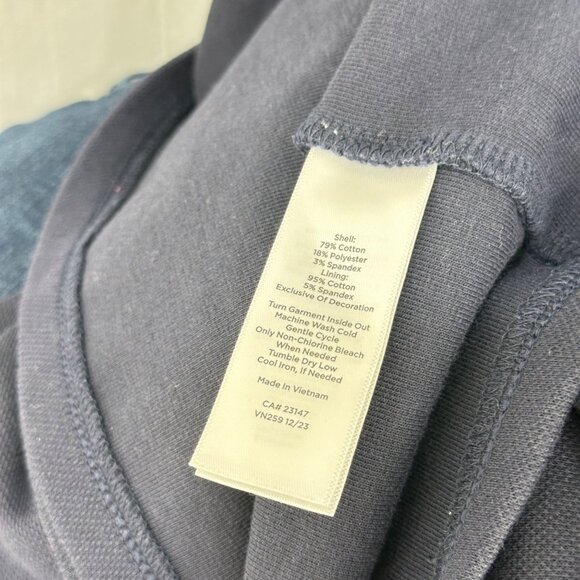 T By Talbots Womens Navy Tech Pique Wrap Skort Coral & White Stripe SZ Large - Picture 5 of 10